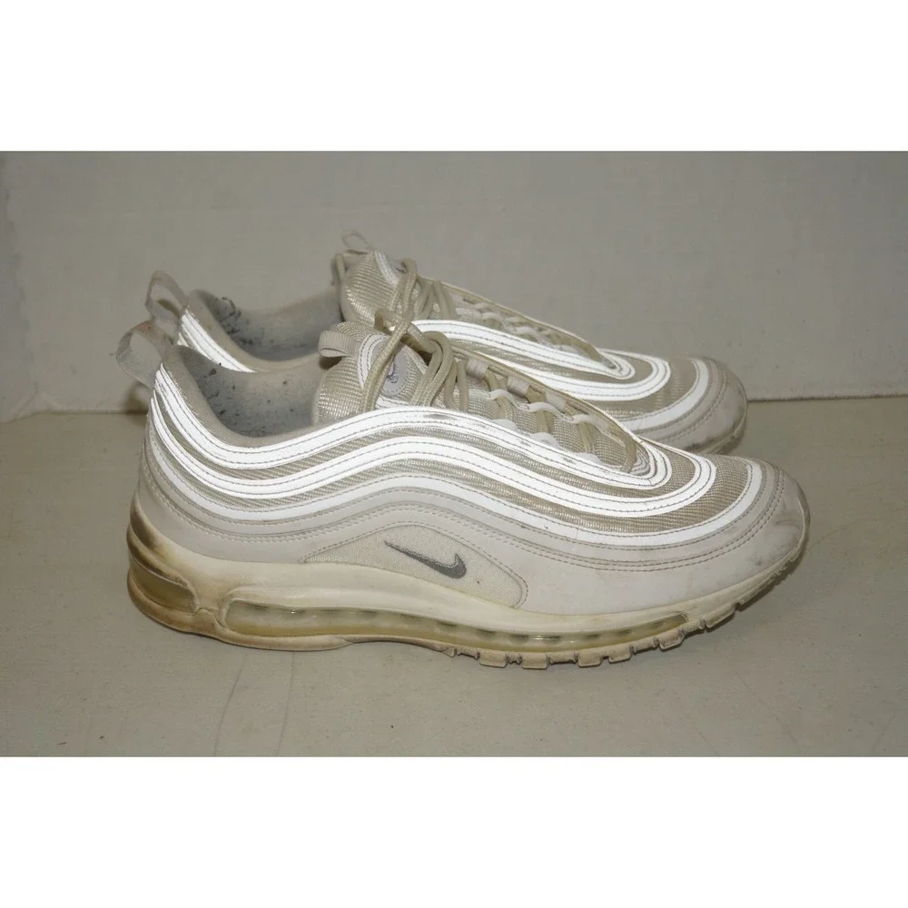 Nike Air Max 97 Triple White Wolf‎ Gray Men's Size 10 Sneakers Shoes 921826-101